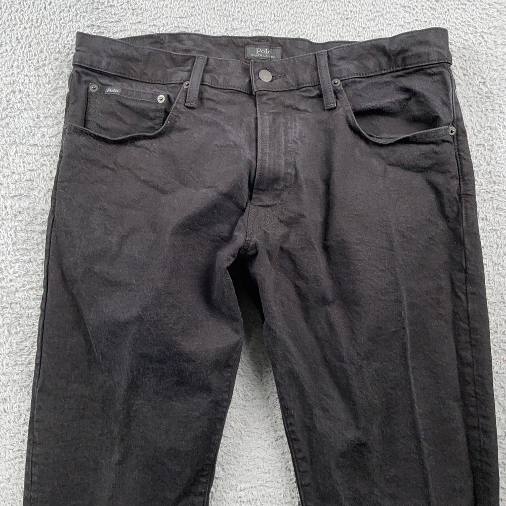 Polo Ralph Lauren Jeans Mens 34x34 Black Varick Slim Straight Cotton Stretch